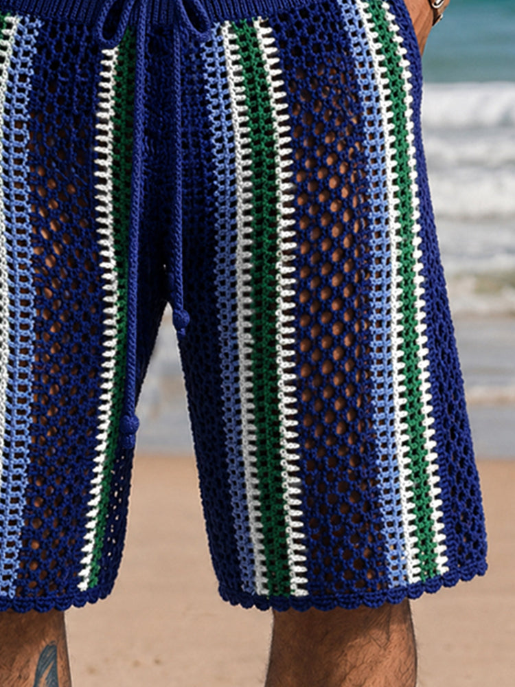 Pantaloncini casual da resort in maglia con intreccio