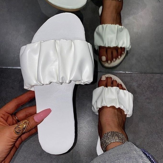 Ciabatta Donna con Fascia Arricciata