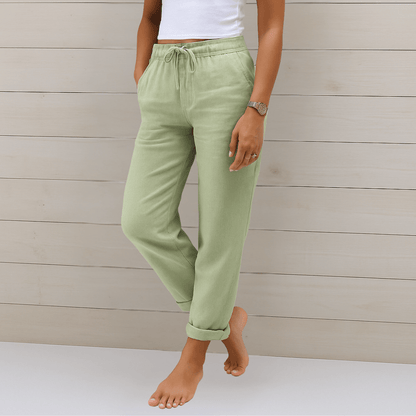 Susy | Pantaloni stretch in lino traspirante premium