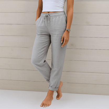 Susy | Pantaloni stretch in lino traspirante premium