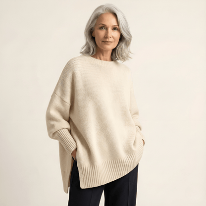 Livia I Maglione elegante con fondo asimmetrico