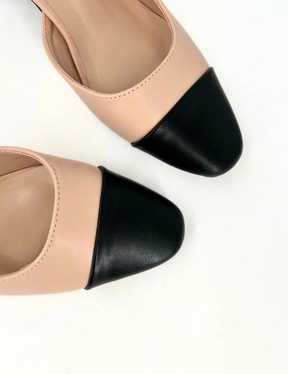 Slingback bicolore tacco Milù