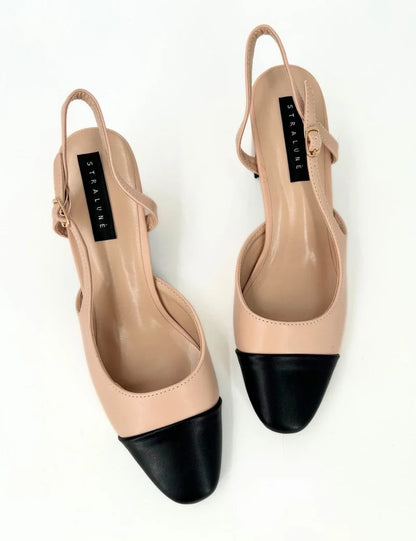 Slingback bicolore tacco Milù