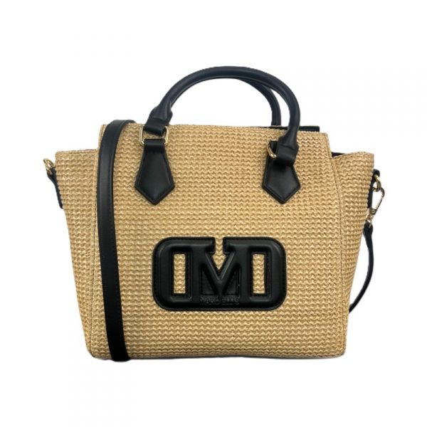 Borsa donna in rattan marc ellis taylor straw natural / black pe25