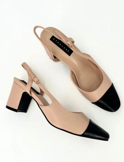 Slingback bicolore tacco Milù