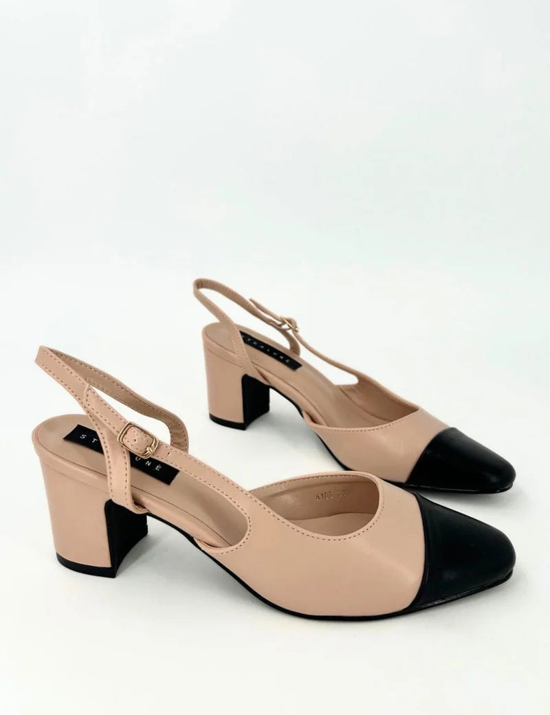 Slingback bicolore tacco Milù