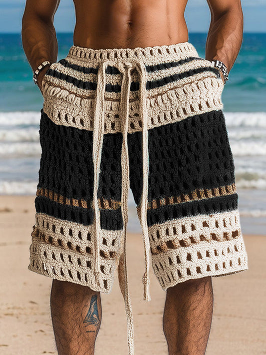 Pantaloncini casual da resort in maglia con intreccio