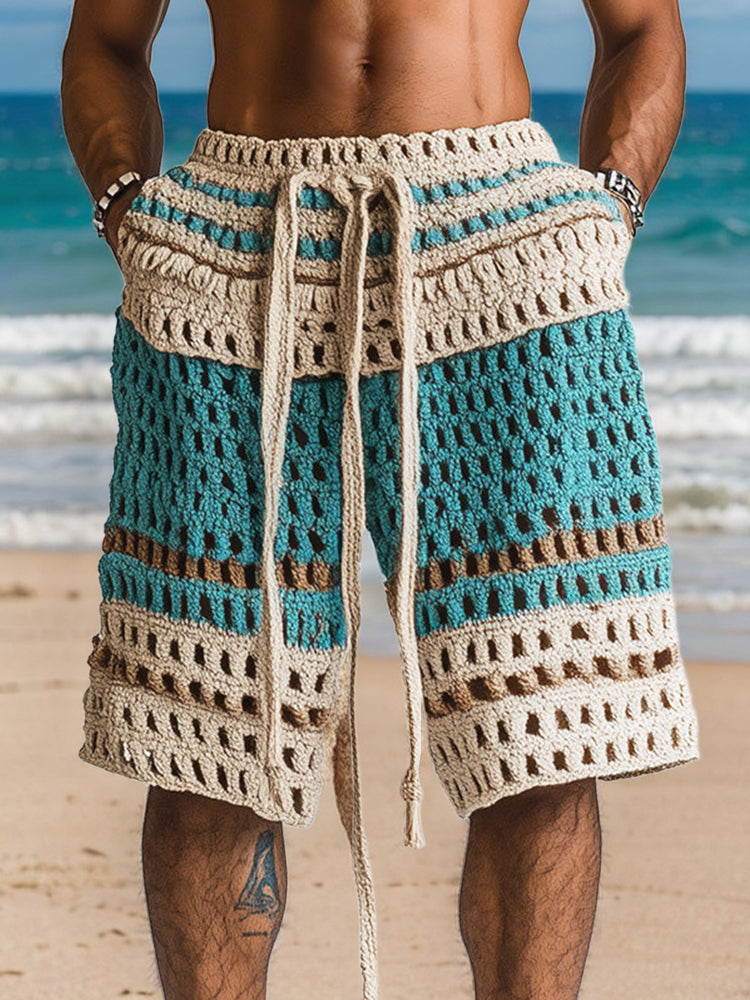 Pantaloncini casual da resort in maglia con intreccio
