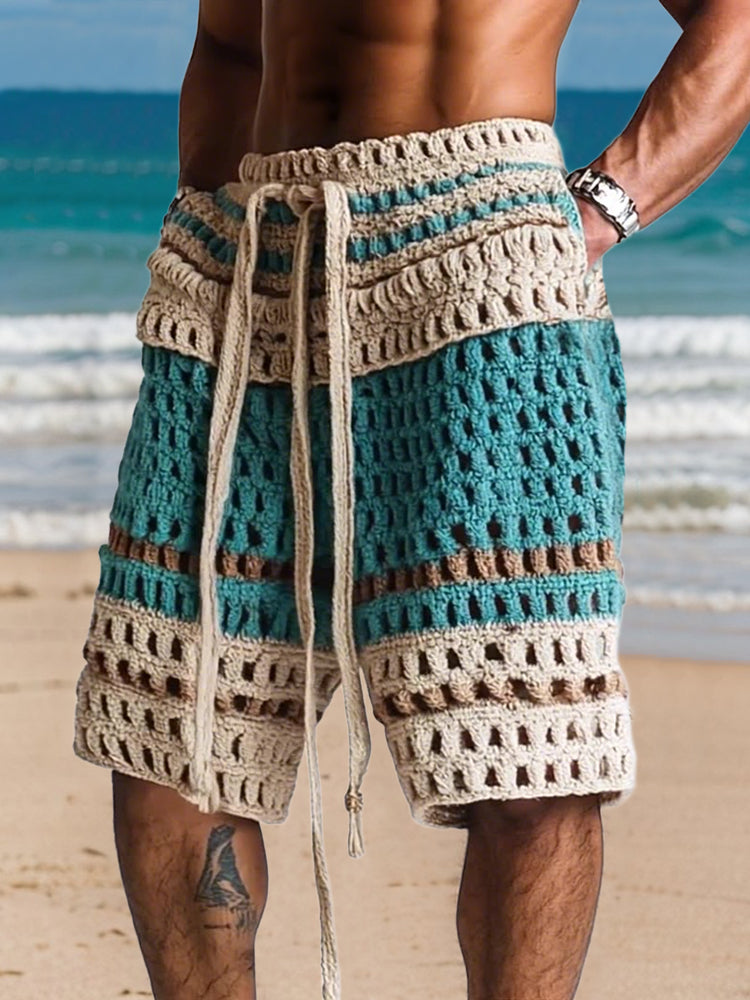 Pantaloncini casual da resort in maglia con intreccio