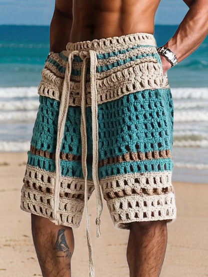 Pantaloncini casual da resort in maglia con intreccio