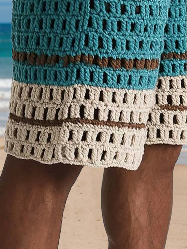 Pantaloncini casual da resort in maglia con intreccio