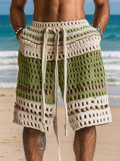 Pantaloncini casual da resort in maglia con intreccio