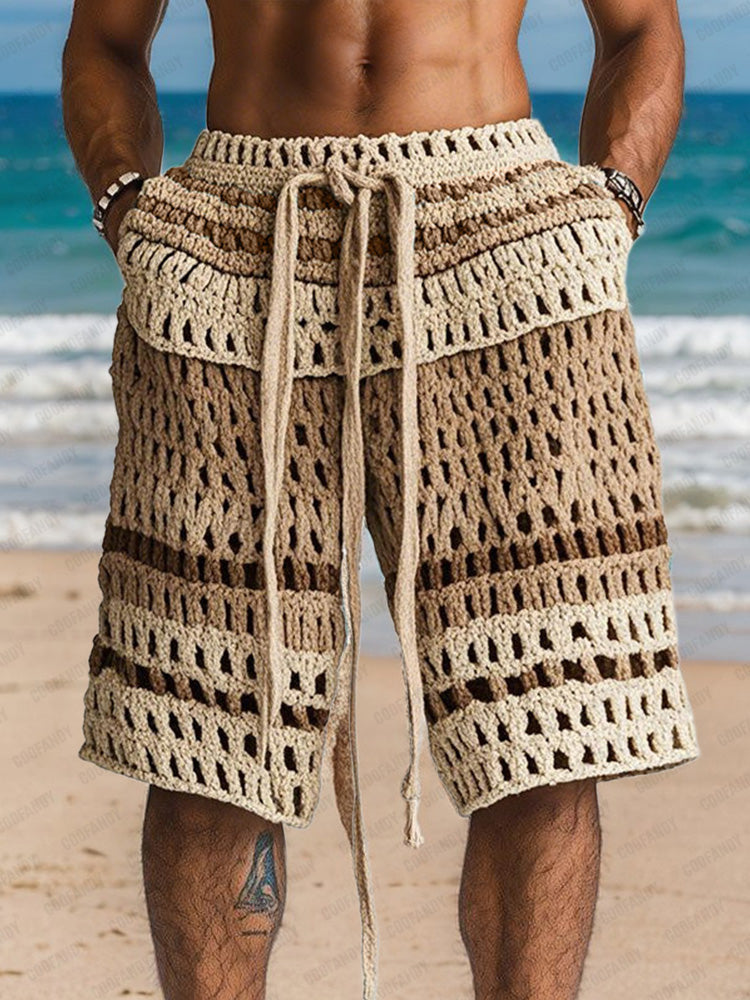 Pantaloncini casual da resort in maglia con intreccio