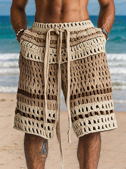Pantaloncini casual da resort in maglia con intreccio