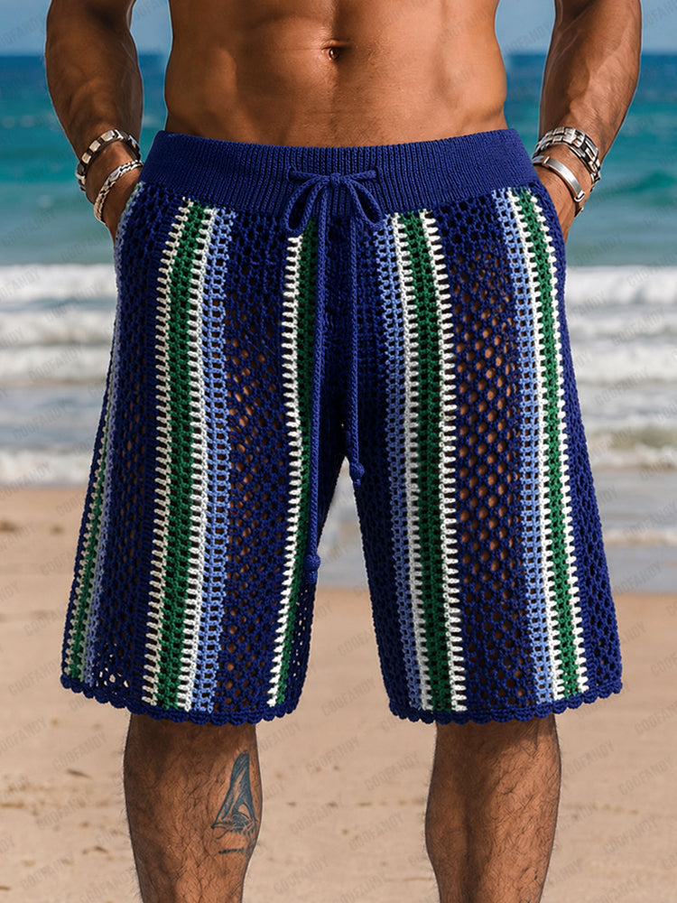 Pantaloncini casual da resort in maglia con intreccio