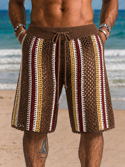 Pantaloncini casual da resort in maglia con intreccio